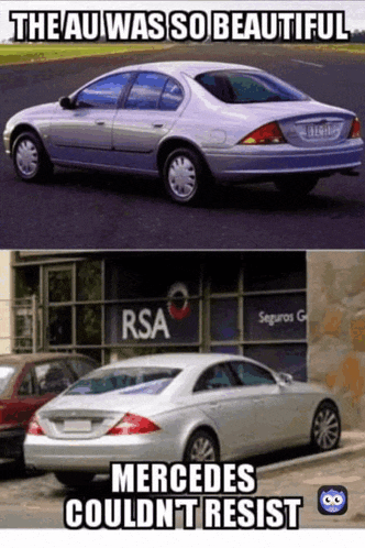 a mercedes car is parked in front of a building that says rsa