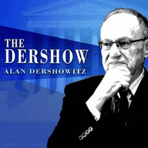 a man in a suit and tie is featured on the cover of the dershow by alan dershowitz