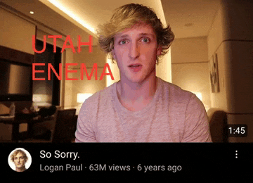 a video of logan paul with utah enema written on the screen