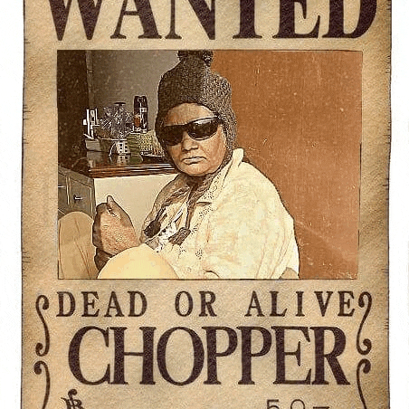 a wanted poster for dead or alive chopper .