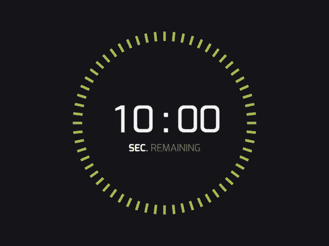 a clock that says sec remaining at the bottom