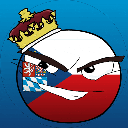 a cartoon of a ball with a crown on its head