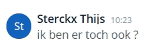 a blue circle with the name sterckx thijs written on it