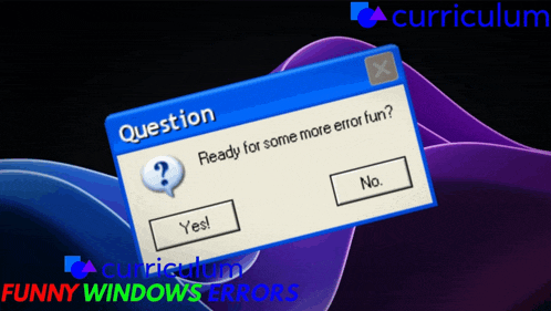 a question box that says ' ready for some more error fun ? '