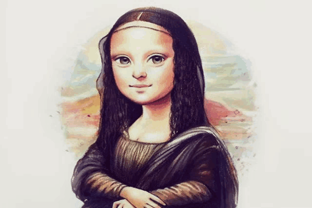 a cartoon drawing of a woman with long black hair