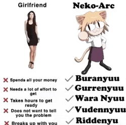 a picture of a girlfriend and neko arc