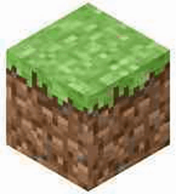 a block of dirt with grass on top of it in minecraft .