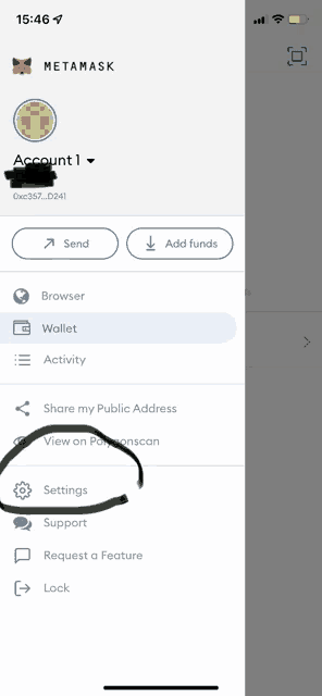 a screenshot of a metamask app on a cellphone