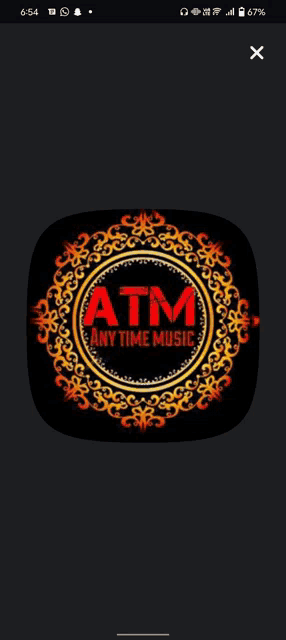 an app called atm anytime music is on a phone screen