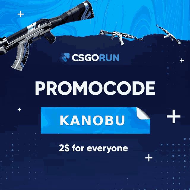 an advertisement for csgorun promocode kanobu that is 2 dollars for everyone