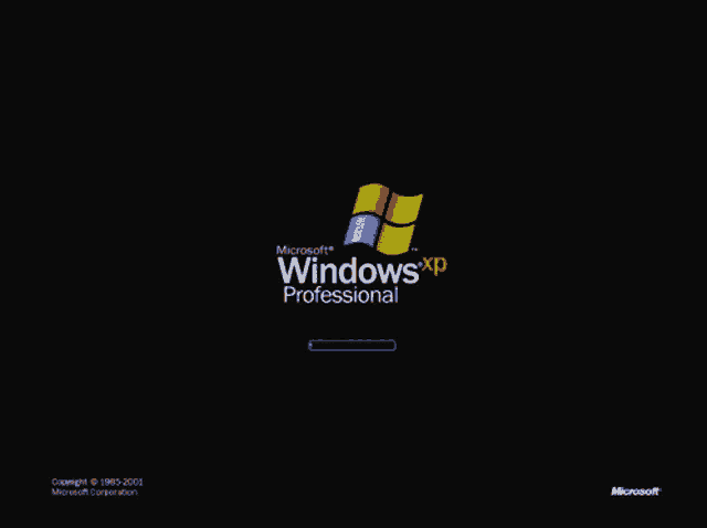 a black background with a microsoft windows xp professional logo on it