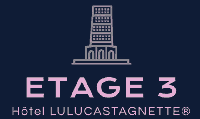 a logo for hotel lulucastagnette with a building on it