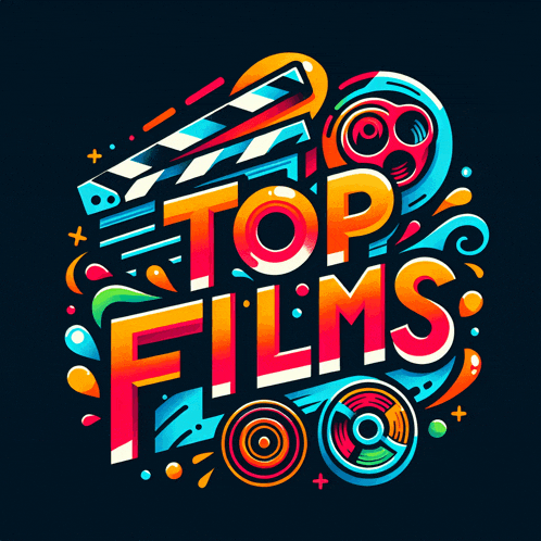 a colorful sign that says top films