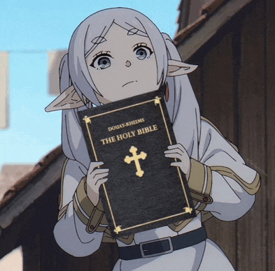 a girl is holding a book that says the holy bible on it