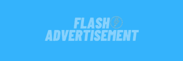 a blue background that says flash advertisement