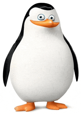 a penguin with big eyes and orange feet is standing on a white background