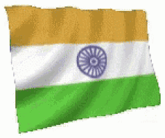 the flag of india is waving in the wind on a white background