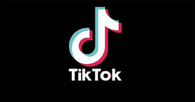 a black background with a tik tok logo on it