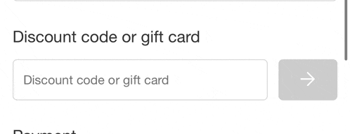 a screenshot of a discount code or gift card being entered .