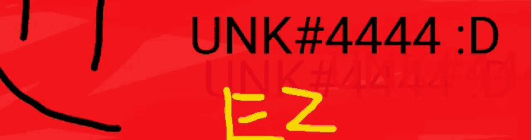 a red background with black text that says unk # 444 d ez