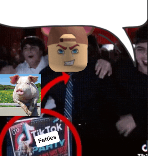 a poster for a tiktok party with a pig and a man