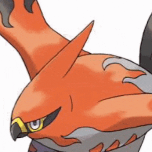 a cartoon drawing of a pokemon with a flame on its head .