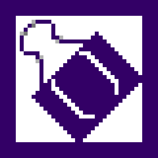 a pixel art drawing of a purple object