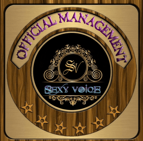 a badge that says official management sexy voice on it