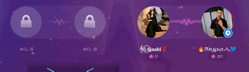 a purple background with a lock and a picture of a man and a woman and the name aynabi