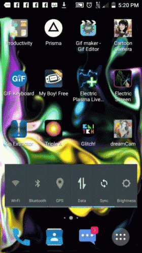 a screen shot of a cell phone showing a few apps such as gif maker and prisma