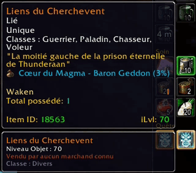 a screenshot of a video game with liens du cherchevent and liens du cherchevent at the top