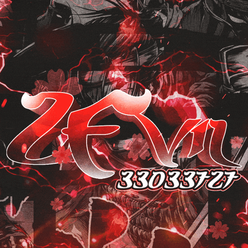 a black and white poster with red letters that says zevil