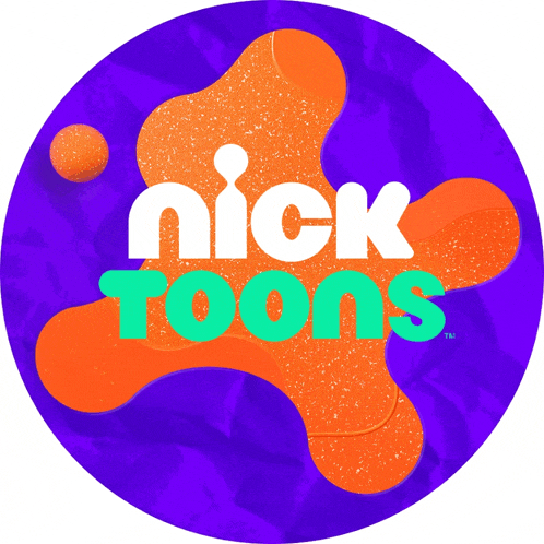 a nickelodeon logo with a purple background