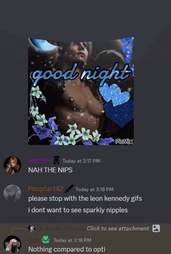 a picture of a shirtless man with flowers and the words good night