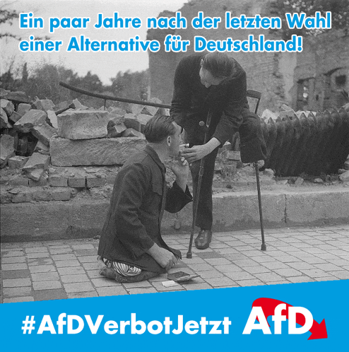 a poster that says ein paar jahre nach der letzten wahl einer alternative for deutschland