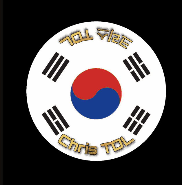 a chris tol logo with a korean flag in the middle