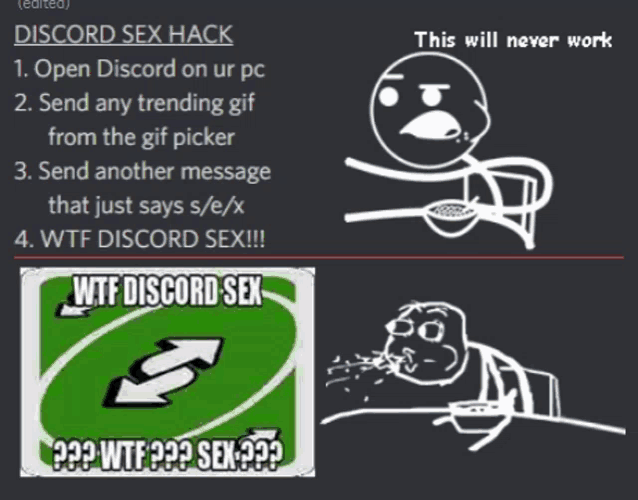 a screenshot of a discord sex hack with a picture of a cartoon character