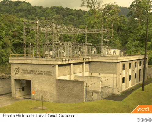 a picture of a building with the name planta hidroelectrica daniel outierrez