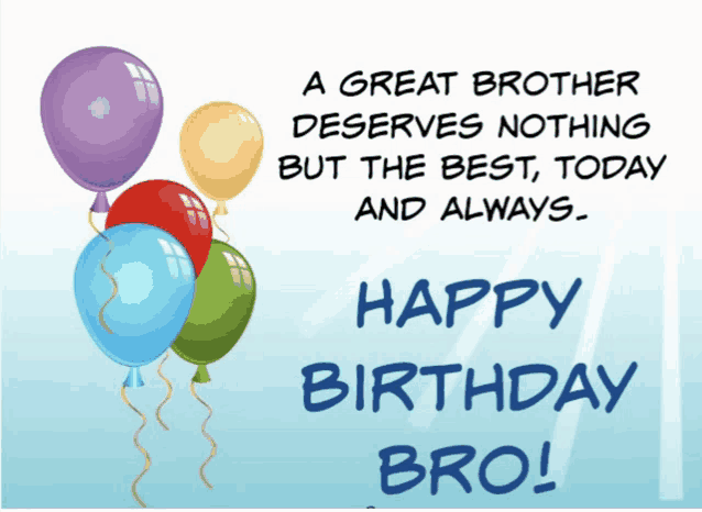 a birthday card for a great brother with balloons