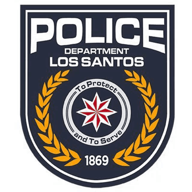 the logo for the police department los santos is a shield with a star in the middle .