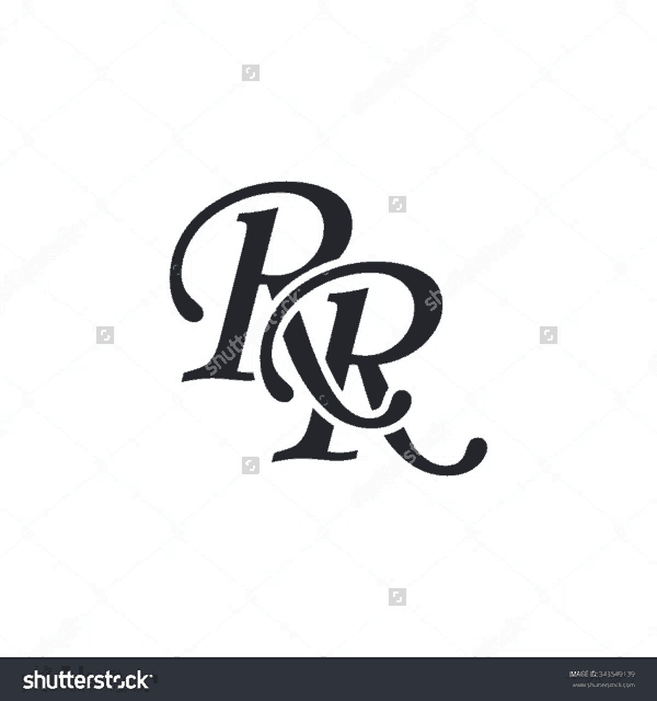 a black and white logo with the letters p and r .