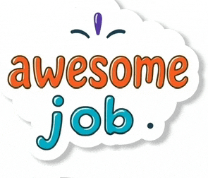 a sticker that says awesome job on a cloud