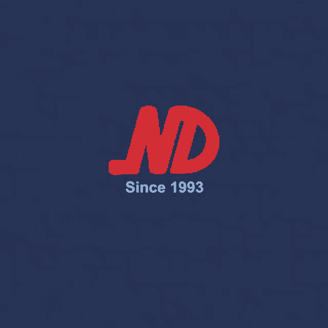 a logo that says nd since 1993 on a dark blue background