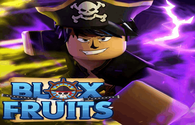 a picture of a pirate with the words blox fruits written on it