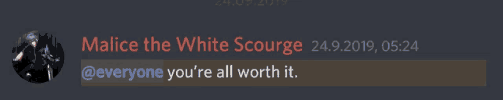 malice the white scourge says everyone you 're all worth it on a gray background