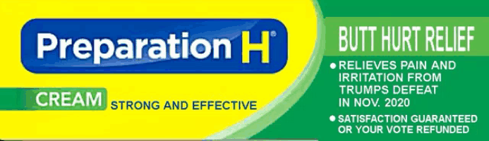 preparation h butt hurt relief cream strong and effective in nov. 2020