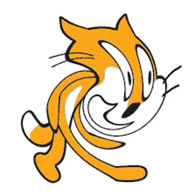 a cartoon drawing of a fox with a white background