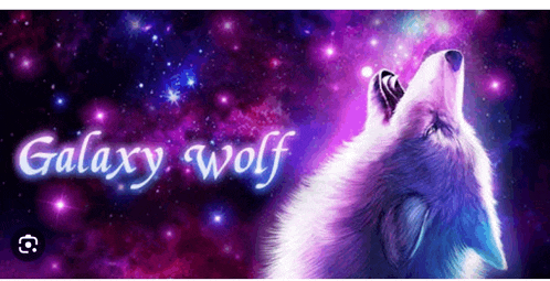 a galaxy wolf is howling in the night sky with a galaxy background .