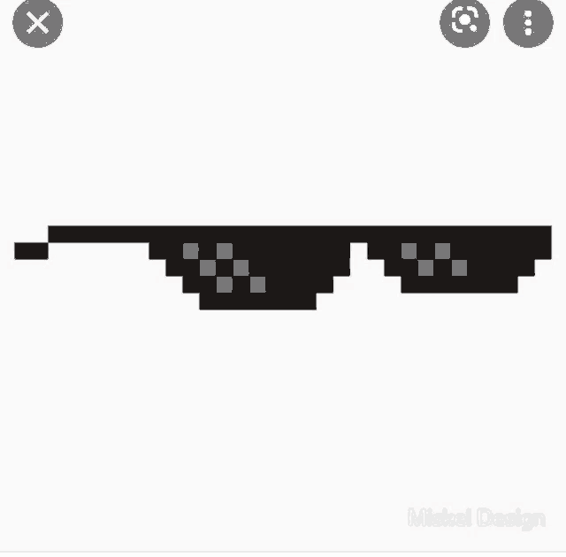 a picture of a pair of pixelated glasses with the name miskal design on the bottom