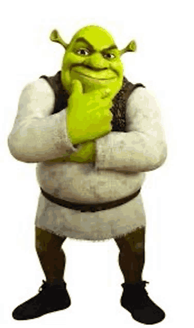 shrek from shrek is giving a thumbs up .